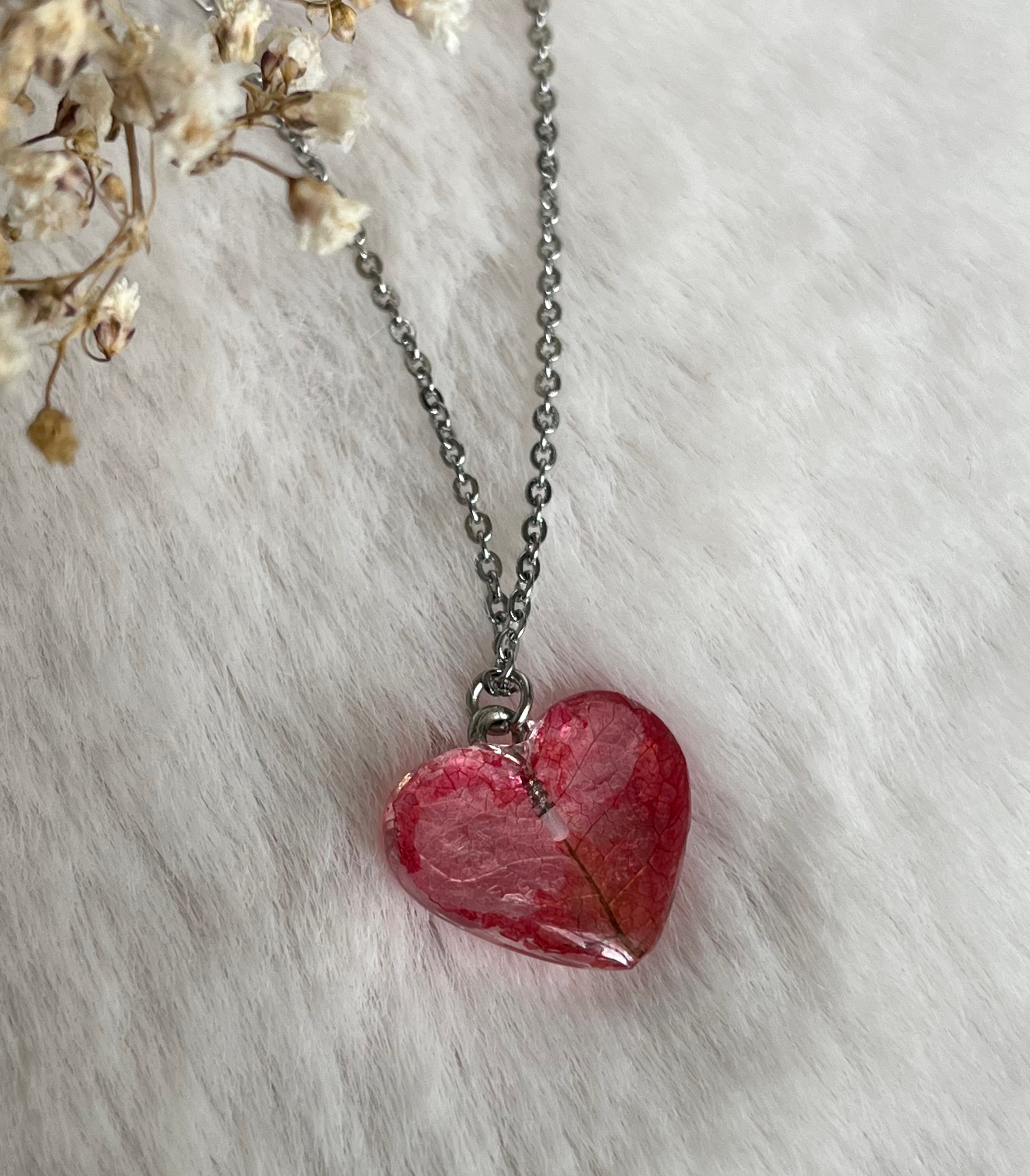 Colgante de corazón - pétalo de flor  image 3