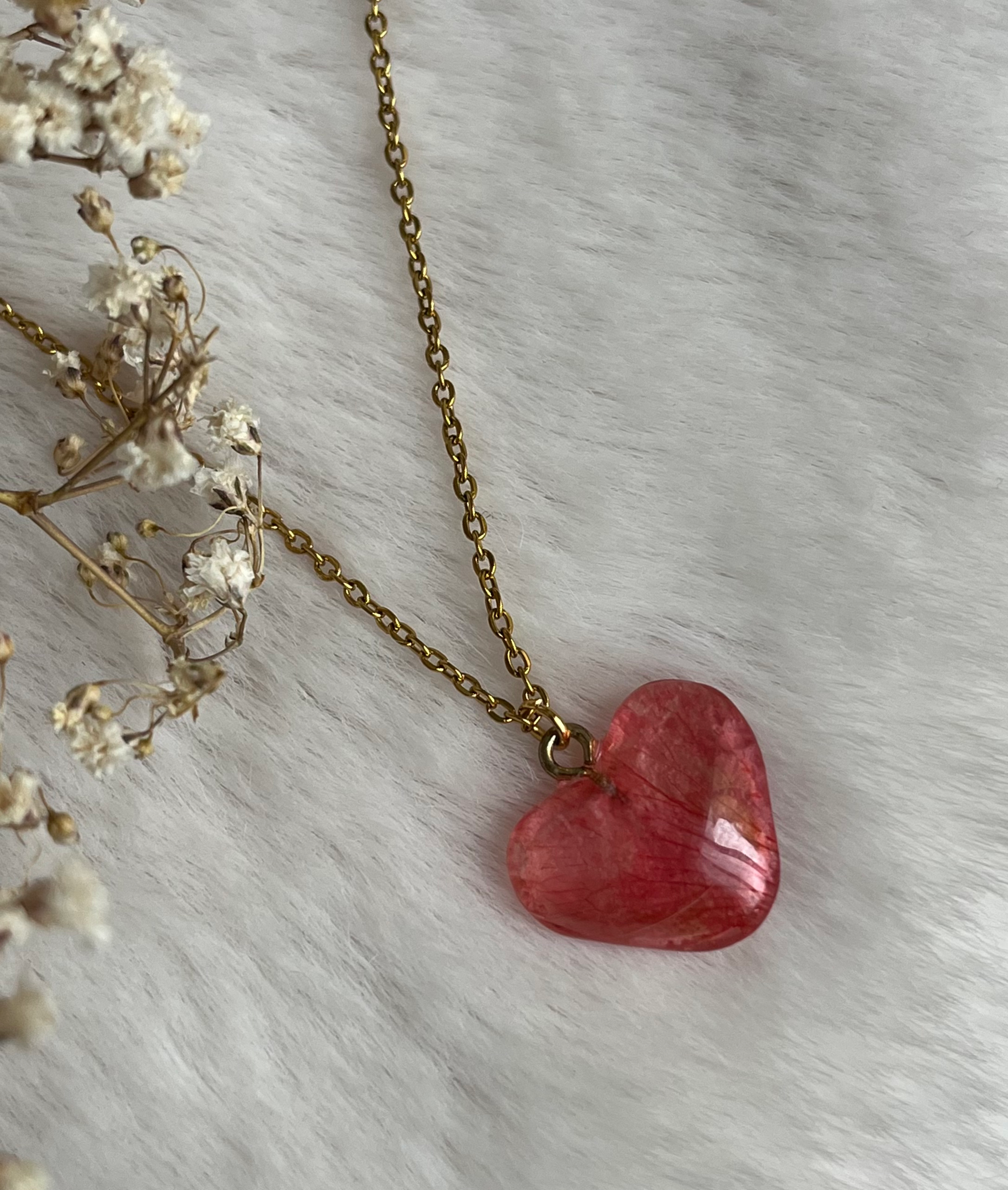 Colgante de corazón - pétalo de flor  image 2