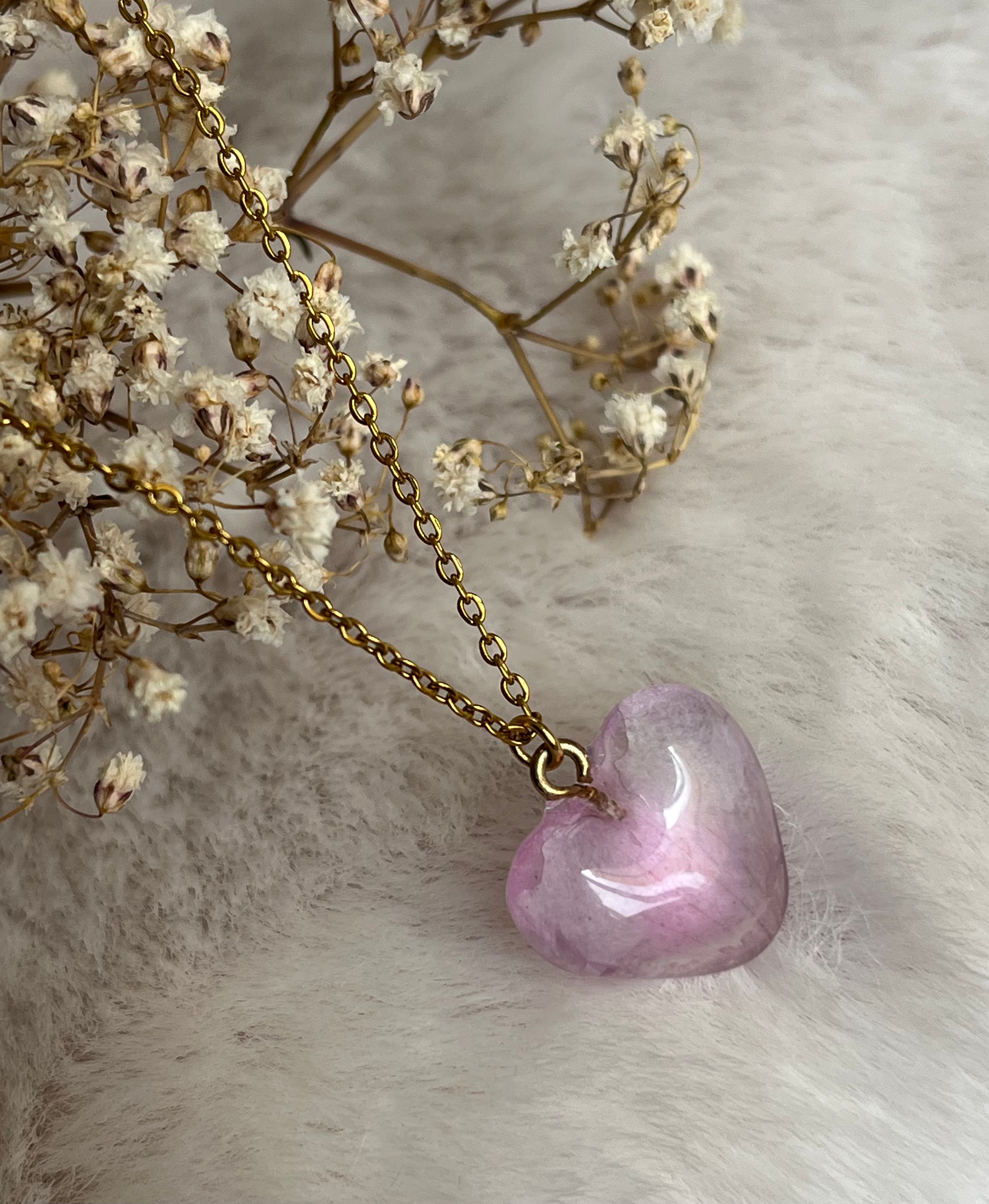 Colgante de corazón - pétalo de flor  image 3