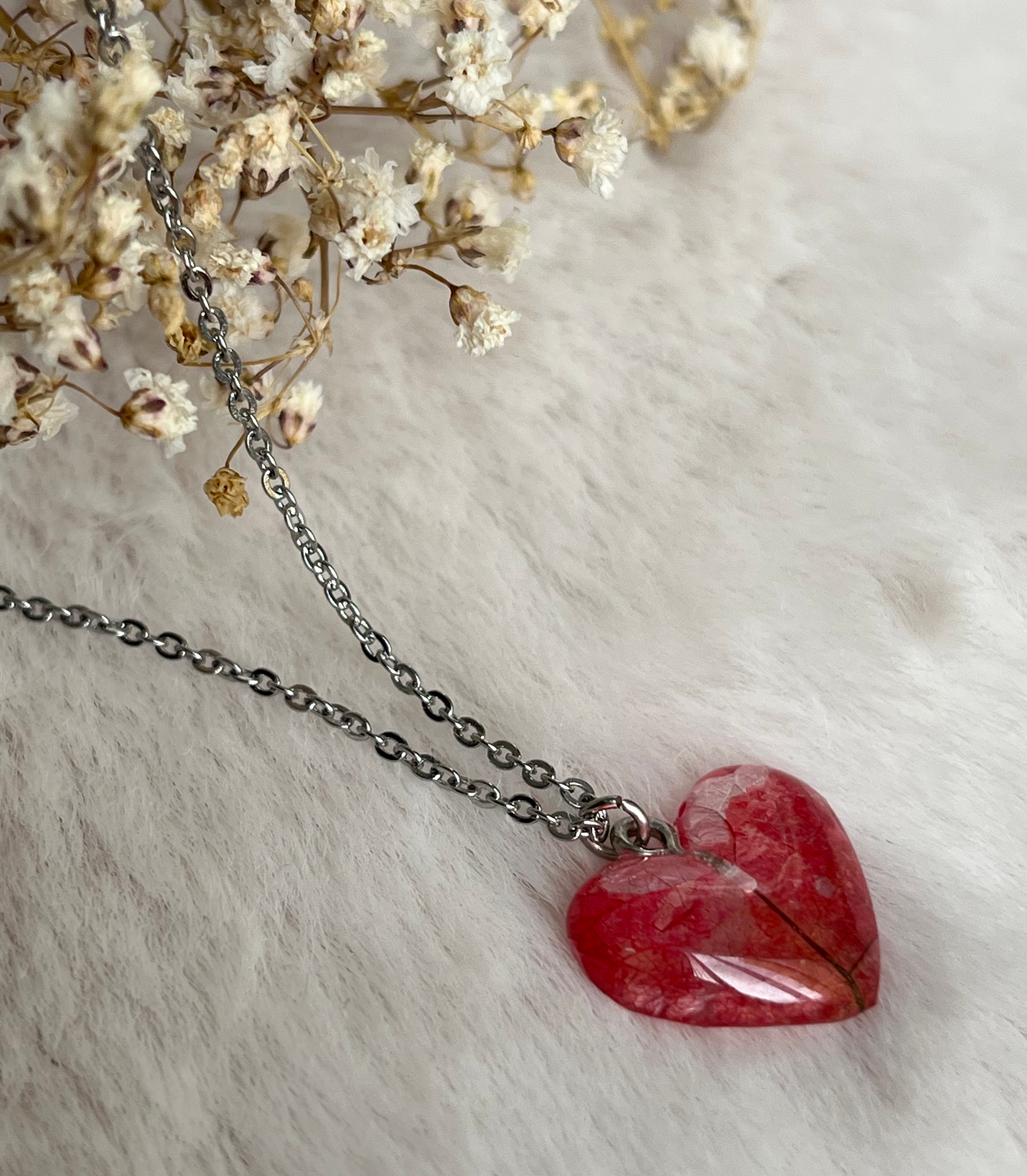 Colgante de corazón - pétalo de flor  image 2