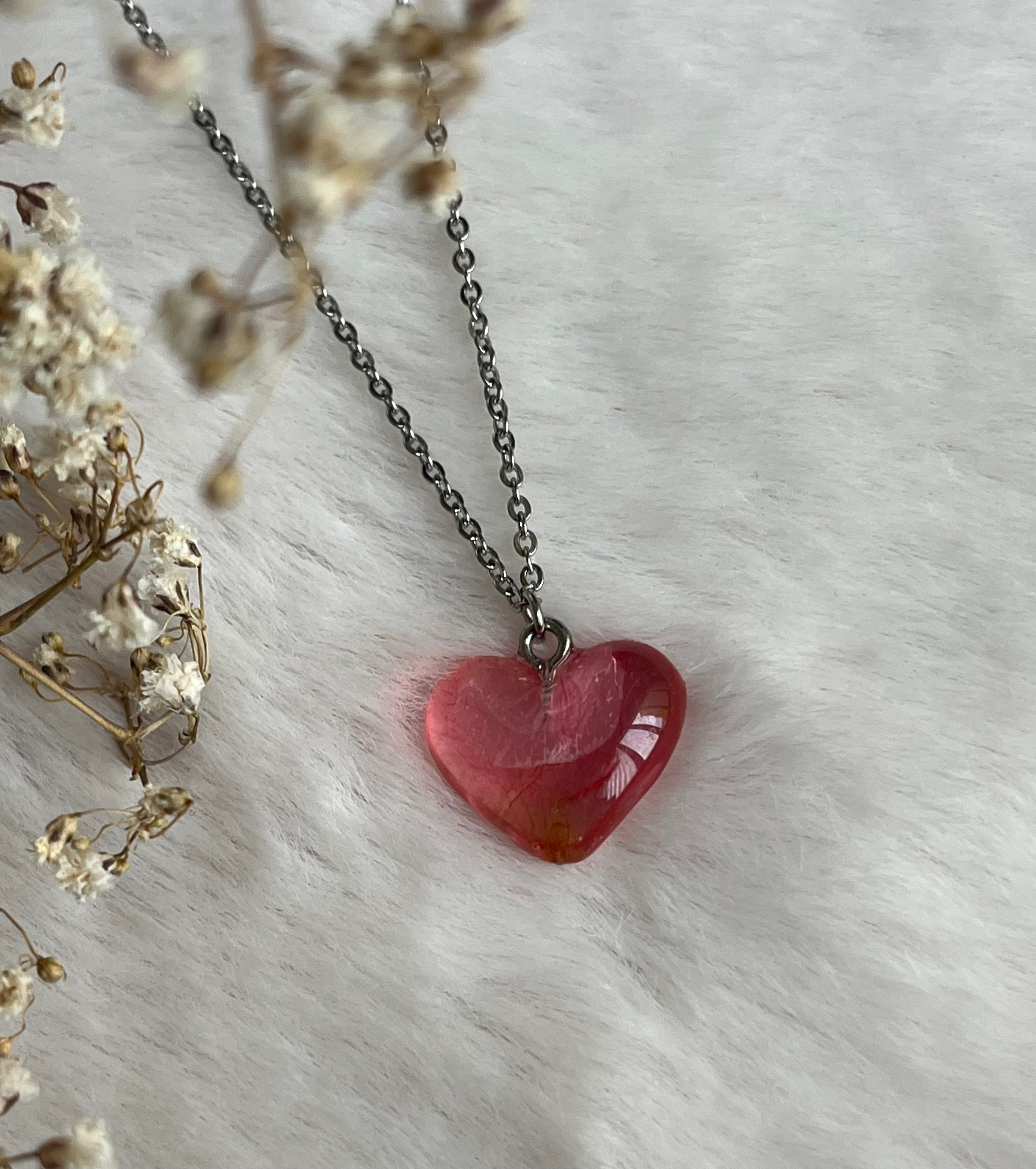 Colgante de corazón - pétalo de flor  image 3