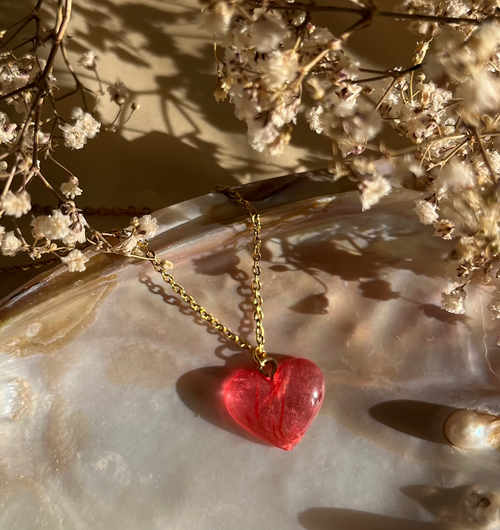 Colgante de corazón - pétalo de flor  image 1