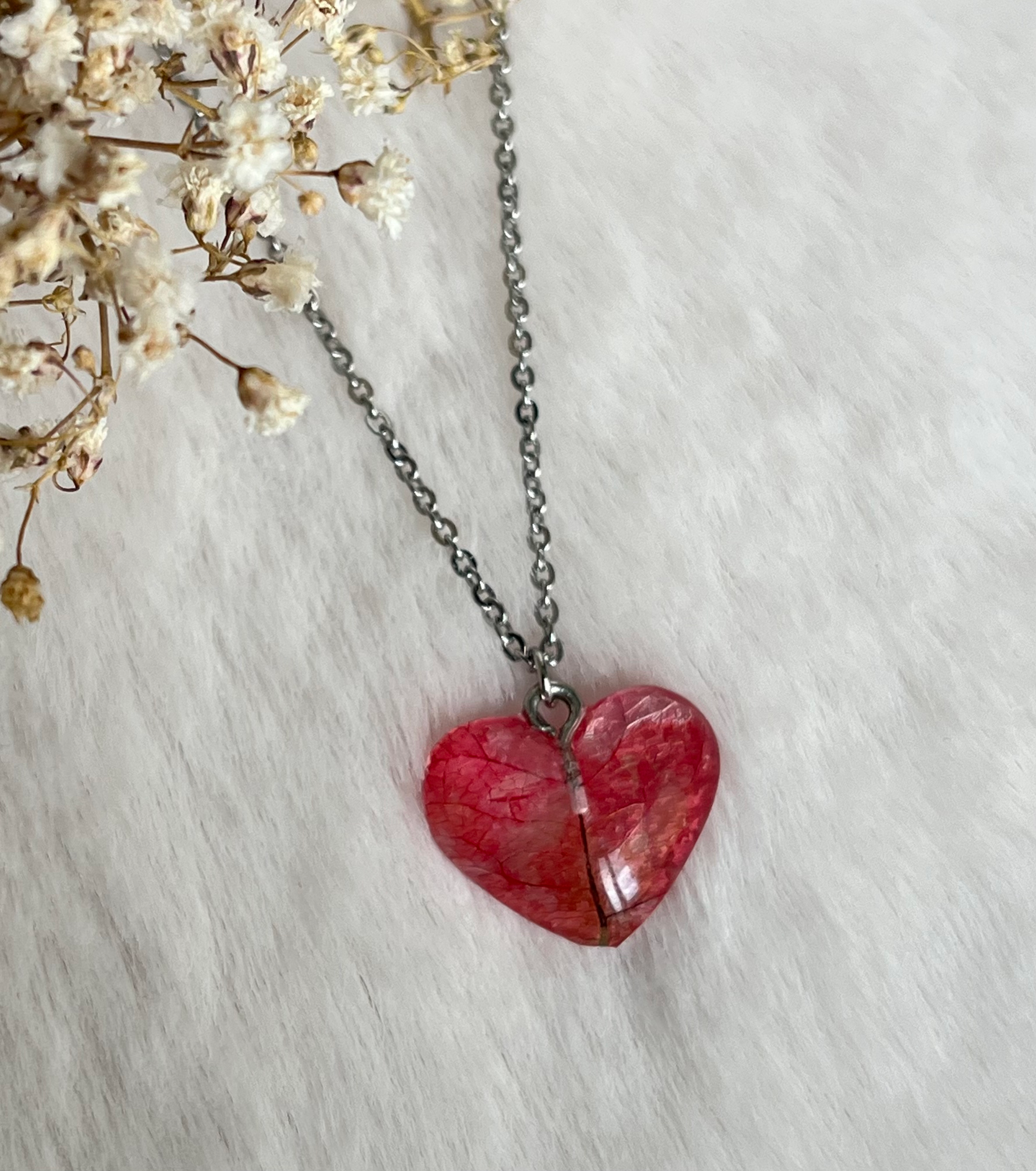 Colgante de corazón - pétalo de flor  image 4